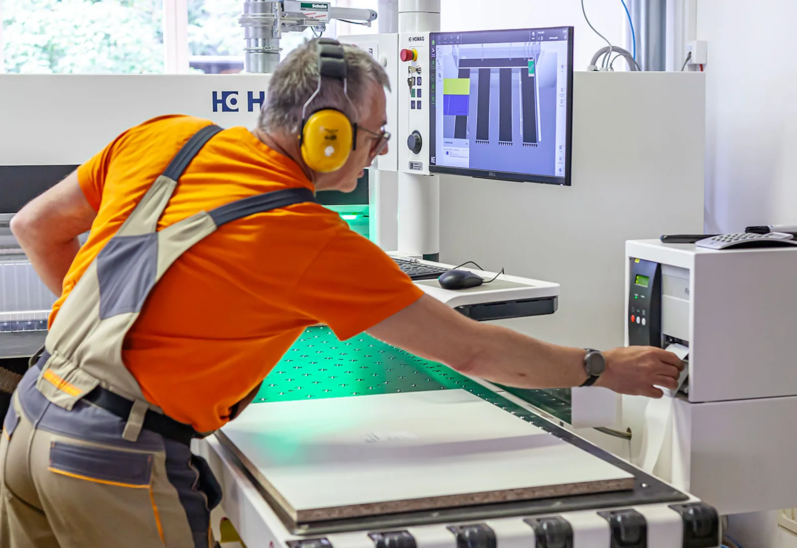 Homag panel saw in the workshop